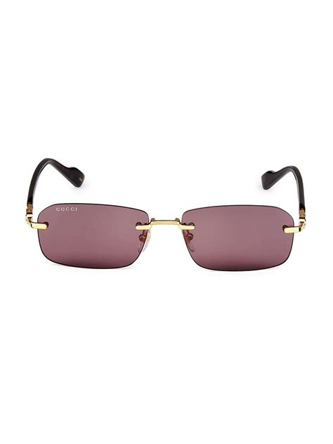 gucci 125th street rimless 56mm rectangular sunglasses|Gucci Gucci 125th Street Rimless 56MM Rectangular Sunglasses.